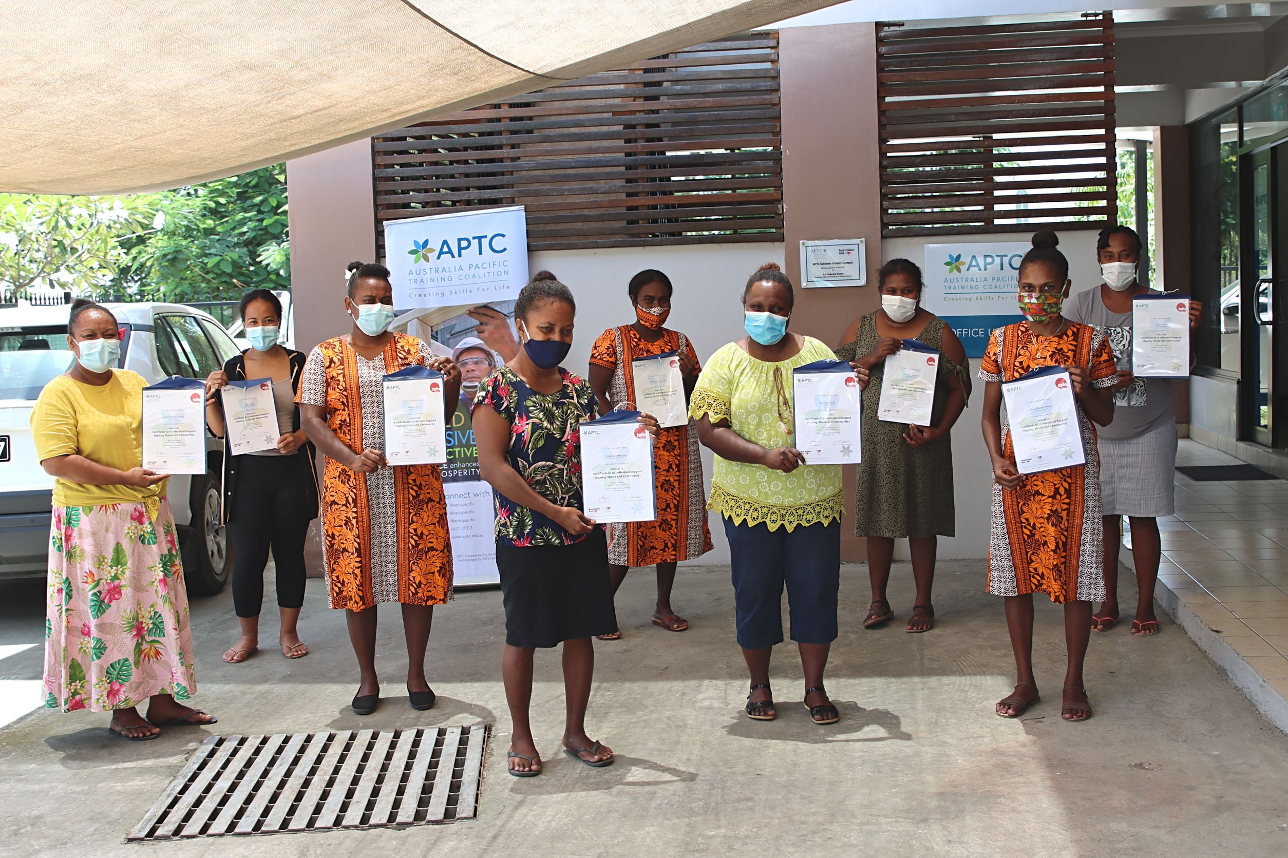 APTC graduates collecting their awards after the virtual graduation