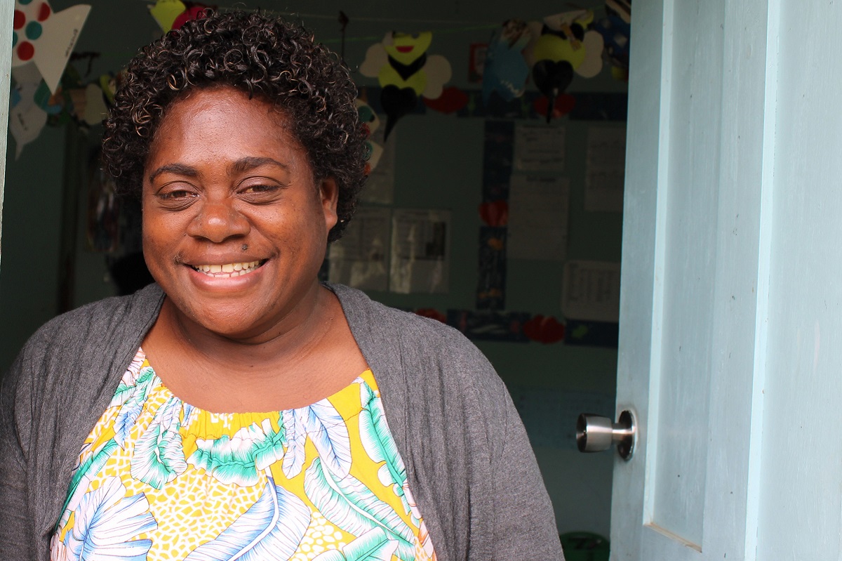 Leah Bongtou, the proud owner of Lau’s Pre-school and Child Care Center in Port Vila, Vanuatu..