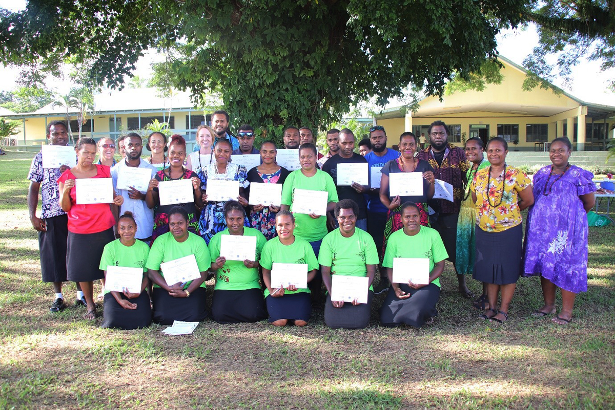 Workshop participants with their trainer Eunice David and invited guests